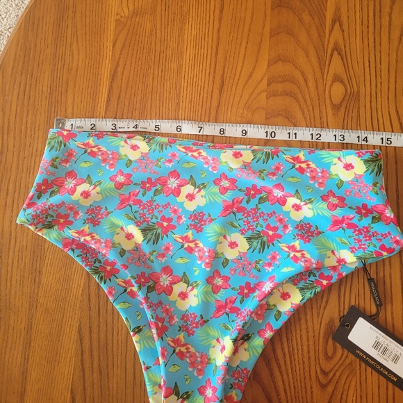 Pink Colada blue/pink floral bikini bottom, size XL - NEW - Picture 2 of 6
